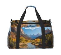 Bolsa de gimnasio con diseño de flores florecientes para hombres y mujeres, bolsa de noche con compartimento para zapatos, bolsas de viaje y entrenamiento, Parque Nacional Zion, Talla única, Bolsa de