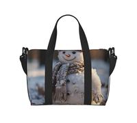 Bolsa de gimnasio con diseño de gatito en calabaza, para hombres y mujeres, bolsa de viaje con compartimento para zapatos, bolsas de entrenamiento, Muñeco de nieve divertido, Talla única, Bolsa de