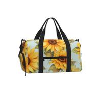 Bolsa de gimnasio con diseño de girasoles amarillos para hombres y mujeres, bolsa de lona de viaje con compartimento para zapatos, resistente al agua, para deportes, baile, yoga, bolsa de mano
