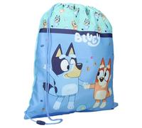 Bolsa de gimnasio con diseño de perro Bluey y Bingo Best Friends Fun - Tamaño 44 x 36 cm - Azul Multicolor, Azul Claro Multicolor, Talla única