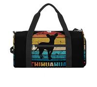 Bolsa de gimnasio con diseño de perro chihuahua vintage con compartimento para zapatos, bolsa de viaje para fin de semana, bolsa de yoga