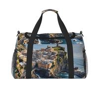 Bolsa de gimnasio con diseño de rosas rojas y negras para hombres y mujeres, bolsa de noche con compartimento para zapatos, bolsas de viaje y entrenamiento, Hermosa Italia, Talla única, Bolsa de viaje