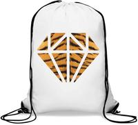 Bolsa de gimnasio con diseño de tigre y diamantes, color blanco, White, Talla única