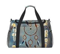 Bolsa de gimnasio con escena de nieve de invierno para hombres y mujeres, bolsa de noche con compartimento para zapatos, bolsas de viaje y entrenamiento, Atrapasueños nativo americano, Talla única