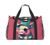 Bolsa de gimnasio con estampado de cerdo de gran capacidad, plegable, para actividades al aire última intervensión