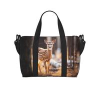 Bolsa de gimnasio con estampado de ciervo en el desierto de cola blanca para mujer, bolsa de viaje para fin de semana, bolsa de viaje para artículos personales, Negro -, Talla única