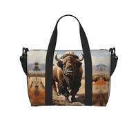 Bolsa de gimnasio con estampado de manada de bisontes norteamericanos, bolsa cruzada de viaje de fin de semana, adecuada para viajes de negocios