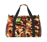 Bolsa de gimnasio con estampado de pepperoni de pizza 3D, bolsa de transporte de mano plegable para actividades al aire última intervensión