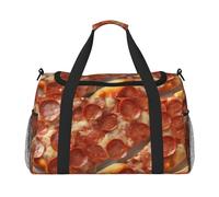Bolsa de gimnasio con estampado de pepperoni de pizza 3D, bolsa de transporte de mano plegable para actividades al aire última intervensión