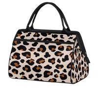 Bolsa de gimnasio con estampado de piel de leopardo de acuarela para mujeres y hombres, bolsa de lona deportiva de viaje con funda para carrito, bolsa de gimnasio impermeable para fin de semana, bolsa