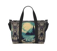 Bolsa de gimnasio con estampado «Not All Who Wander Are Lost» para mujer, bolsa de viaje de fin de semana, bolsa de mano para artículos personales, Negro -, Talla única