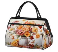 Bolsa de gimnasio con flores de claveles para mujeres y hombres, bolsa de viaje deportiva con funda para carrito, bolsa de gimnasio impermeable para fin de semana, bolsa de transporte para viajes,