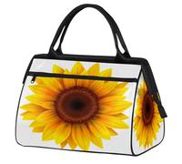 Bolsa de gimnasio con flores florales y girasoles para hombres y mujeres, bolsa de viaje para deportes, impermeable, bolsa de fin de semana, bolsa de noche, bolsa ligera para equipaje de mano
