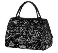 Bolsa de gimnasio con fórmula matemática para hombres y mujeres, color negro, ecuaciones matemáticas, viajes, deportes, bolsa de lona impermeable para fin de semana, bolsa de noche ligera