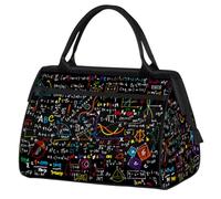 Bolsa de gimnasio con fórmulas geométricas para educación matemática para mujeres y hombres, bolsa de lona deportiva de viaje con funda para carrito, bolsa de gimnasio impermeable para fin de semana,