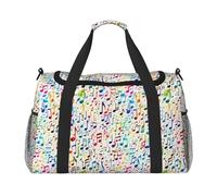 Bolsa de gimnasio con impresión de notas musicales de gran capacidad, bolsa de transporte de mano, plegable, para actividades al aire última intervensión