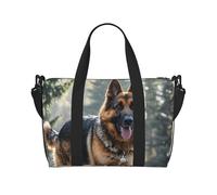 Bolsa de gimnasio con lentejuelas doradas brillantes para hombres y mujeres, bolsa de viaje con compartimento para zapatos, bolsas de entrenamiento, Pastor alemán, Talla única, Bolsa de viaje