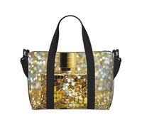 Bolsa de gimnasio con lentejuelas doradas brillantes para hombres y mujeres, bolsa de viaje con compartimento para zapatos, bolsas de entrenamiento, Lentejuelas doradas brillantes, Talla única, Bolsa