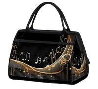 Bolsa de gimnasio con música abstracta para hombres y mujeres, notas musicales, viajes, deportes, bolsa de lona impermeable para fin de semana, bolsa de noche ligera