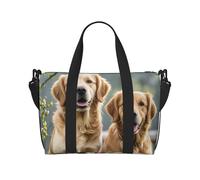 Bolsa de gimnasio con patrón de textura de azulejos coloridos para hombres y mujeres, bolsa de viaje con compartimento para zapatos, bolsas de entrenamiento, Golden Retrievers, Talla única, Bolsa de