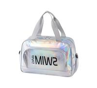Bolsa de gimnasio de gran capacidad, bolsa de viaje para playa, fitness, con separación seca y húmeda, natación, fitness, viajes, gimnasio, entrenamiento, bolsa de mano, Silver, Mass Beauty