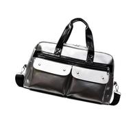 Bolsa de gimnasio de gran capacidad para viajes, práctica, resistente al agua, poliuretano con múltiples compartimentos, correa de hombro ajustable, espaciosa bolsa de oficina, Silver, Mass Beauty