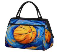 Bolsa de gimnasio de pintura de baloncesto de arte abstracto para mujeres y hombres, bolsa de lona deportiva de viaje con funda para carrito, bolsa de gimnasio impermeable para fin de semana, bolsa de