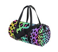 Bolsa de gimnasio deportiva de leopardo arcoíris para mujeres y hombres, bolsa de lona de viaje, bolsas de entrenamiento, ejercicio, playa, yoga, fin de semana, bolsa de baile, D197, L
