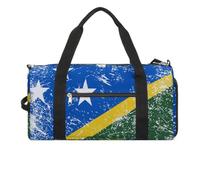 Bolsa de gimnasio divertida con bandera retro de las Islas Salomón con compartimento para zapatos, bolsa de viaje para fin de semana, bolsa de yoga