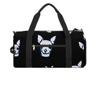 Bolsa de gimnasio divertida con compartimento para zapatos, bolsa de viaje para fin de semana, bolsa de yoga, diseño de perro chihuahua