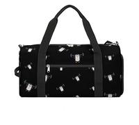 Bolsa de gimnasio divertida con compartimento para zapatos, bolsa de viaje para fin de semana, bolsa de yoga, diseño de pingüino