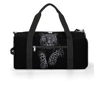 Bolsa de gimnasio divertida con diseño de tigre en blanco y negro con compartimento para zapatos, bolsa de viaje para fin de semana, bolsa de yoga