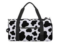 Bolsa de gimnasio divertida con patrón de vaca con compartimento para zapatos, bolsa de viaje para fin de semana, bolsa de noche para yoga