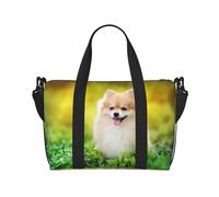 Bolsa de gimnasio grande con diseño de perro en Spring Park, de 16 pulgadas, ligera, para viajes, deportes, bolsa de hospital para mamá, Black, Talla única