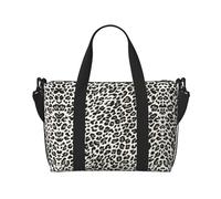 Bolsa de gimnasio grande con estampado de leopardo negro, 16 pulgadas, ligera, bolsa de lona para viajes, deportes, bolsa de hospital para mamá, Black, Talla única