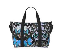 Bolsa de gimnasio grande de 16 pulgadas, ligera, bolsa de lona para viajes, deportes, bolsa de hospital para mamá, Black, Talla única