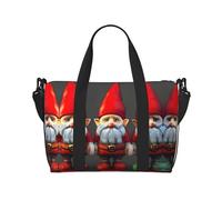 Bolsa de gimnasio grande de gnomos de Navidad, 16 pulgadas, ligera, bolsa de lona para viajes, deportes, bolsa de hospital para mamá, Black, Talla única