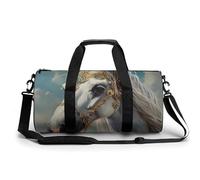 Bolsa de gimnasio grande y divertida con diseño de caballo blanco con joyas doradas, bolsa de deporte ligera para viajes, bolsa de equipaje de mano, 44.9 x 22.8 x 22.8 cm
