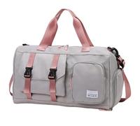 Bolsa de gimnasio ligera, bolsa para el fin de semana, bolsa para el fin de semana, ligera, pequeña bolsa de viaje, bolsa de yoga, bolsa seca y húmeda para deportes, mujeres, hombres, Gris,