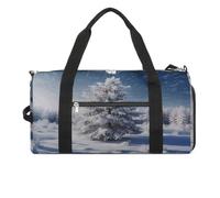 Bolsa de gimnasio ligera con diseño de árbol de pino nevado, bolsa de viaje con compartimento para zapatos, bolsa de gimnasio para mujer, para pasar la noche, fin de semana, yoga, gimnasio, viajes de