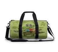 Bolsa de Gimnasio Ligera con Estampado de cocodrilo y Pirata para Mujer y Hombre. Ideal para Viajes y Deportes.
