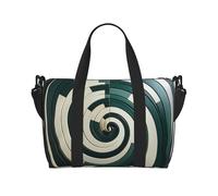 Bolsa de gimnasio Lively Sea View para hombres y mujeres, bolsa de viaje con compartimento para zapatos, bolsas de entrenamiento, Redondo a rayas verdes, Talla única, Bolsa de viaje