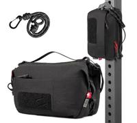 Bolsa de gimnasio magnética con soporte para botellas para gimnasio | Magnéticamente adherente a aparatos de fuerza, portabotellas de 24 oz, nailon 500D, cremallera YKK, 3 compartimentos