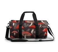 Bolsa de gimnasio para hombres y mujeres, diseño de hongos rojos, estampado con compartimento para zapatos y húmedos, bolsa de lona para viajes, deportes, fitness y entrenamiento