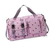 Bolsa de gimnasio para la noche con estampado de fresa, bolsillo para secado húmedo, compartimento para zapatos y almacenamiento de múltiples bolsillos para viajes nocturnos, bolsa de viaje, gimnasio,