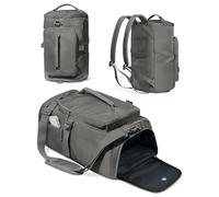 Bolsa de gimnasio para mujer, mochila de gimnasio con compartimento para zapatos, bolsa de lona deportiva, múltiples bolsillos, 30 L, Gris oscuro