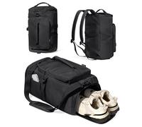 Bolsa de Gimnasio para Mujer, Mochila de Gimnasio con Compartimento para Zapatos, Bolsa Deportiva de Lona con múltiples Bolsillos, 30 L, Black
