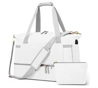 Bolsa de gimnasio para natación, para mujeres y hombres, bolsa de viaje impermeable, para fin de semana, durante la noche, gran capacidad, bolsa de hombro, White, Mass Beauty