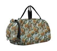 Bolsa de gimnasio para niños, diseño de halcón chino de jade blanco y dorado, con compartimento para zapatos, gran capacidad, para fin de semana, viajes, deportes, fitness y entrenamiento, bolso de