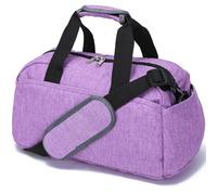 Bolsa de gimnasio pequeña de 14 pulgadas para mujeres y hombres, mini bolsa de lona para viajes, deportes, bolsa de transporte ligera, Púrpura claro, 35,6 x 20,3 x 20,3 cm, Bolsa pequeña